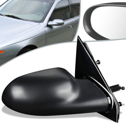 RETROVISOR MIRROR - OEM - 01-05 SATURN L SEDAN / 04 SATURN L300 / 00 SATURN LS SEDAN / 00-03 SATURN LW WAGON - MANUAL - PAINTABLE - BLACK - RIGHT