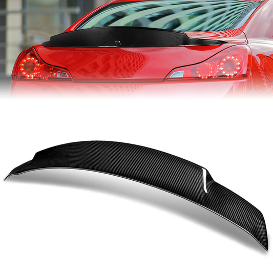 SPOILER CAR TRUNK SPOILER - 08-13 INFINITI G37 - CARBON FIBER BLACK