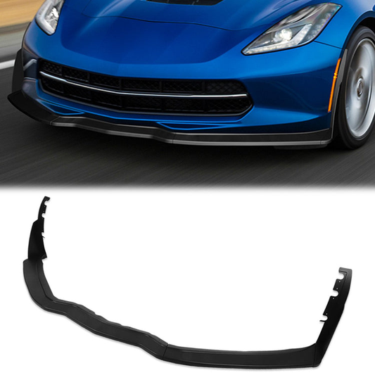LIP FRONTAL 14-19 CHAVROLET CORVETTE - EXCLUDES ZR1 MODELS - REQUIRES DRILLING BUMPER FOR INSTALLATION - 3PC - MATTE BLACK