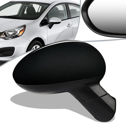 RETROVISOR MIRROR - OEM - 12-15 KIA RIO - POWERED - HEATED - FOLDING - BLACK MATERIAL - RIGHT