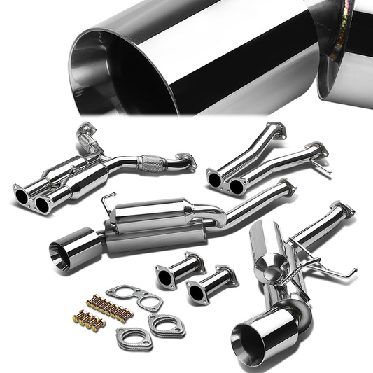 TUBERIA CATBACK CATBACK - 03-09 NISSAN 350Z Z33/G35 V35 - DUAL ROLLED TIP - STAINLESS STEEL