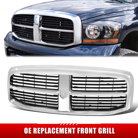PARRILLA GRILLE - DG RAM '06-'08/ GRILLE ASS'Y/ BLACK W/CHROME FRAME/ (R1500 MEGA CAB)//PARTS.NO,CH1200282//OEM NO,55077767AE