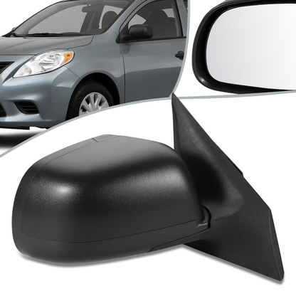 RETROVISOR MIRROR - OEM - 12-14 NISSAN VERSA 4-DR - POWERED - FOLDING - TEXTURED - BLACK - RIGHT