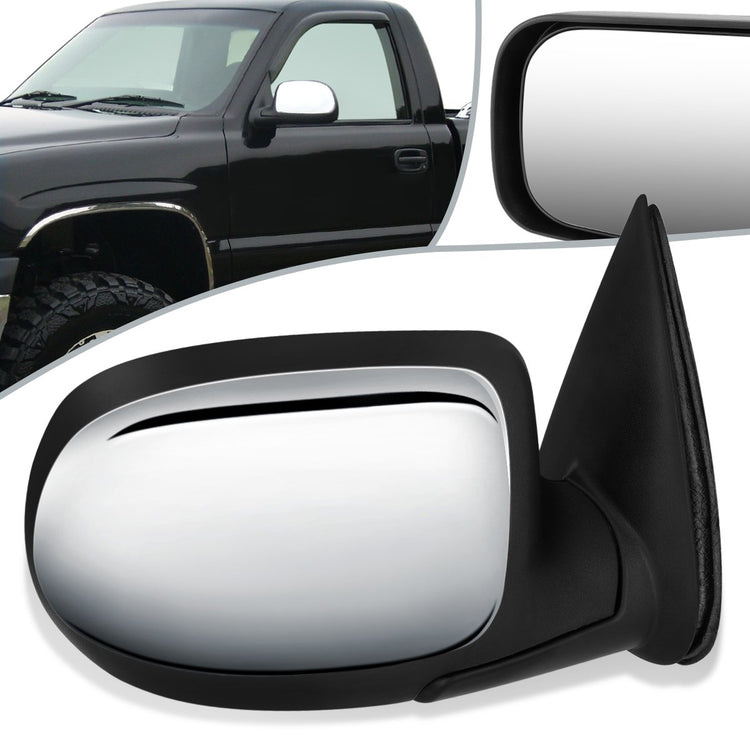 RETROVISOR MIRROR - OEM - 99-02 CHEVY SILVERADO 1500, 2500, 3500 / 99-02 GMC SIERRA 1500, 2500, 3500 - POWERED - BLACK - RIGHT