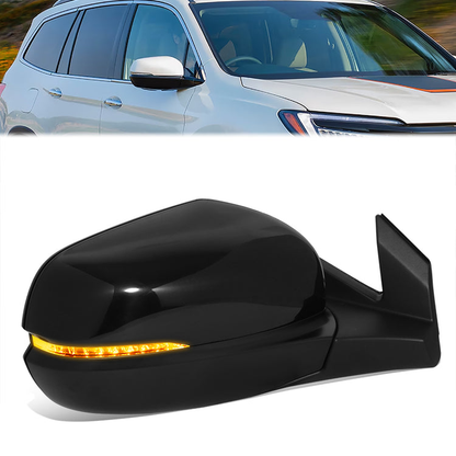RETROVISOR MIRROR - OE STYLE - HONDA PILOT 19-22 - HONDA PASSPORT 19-24 - WITH POWER WITH HEATED WITH SIGNAL WITH MEMORY - PASSENGER SIDE - PAINT TO MATCH - BLACK