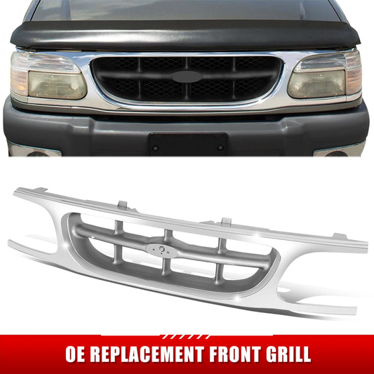 PARRILLA GRILLE - FD EXP '95-'01/EXP SPORT 01-03/ GRILLE ASS'Y/ CHROME/SILVER/ (CENTER SECTION ONLY)//PARTS.NO,FO1200316//OEM NO,F87Z8200NAB