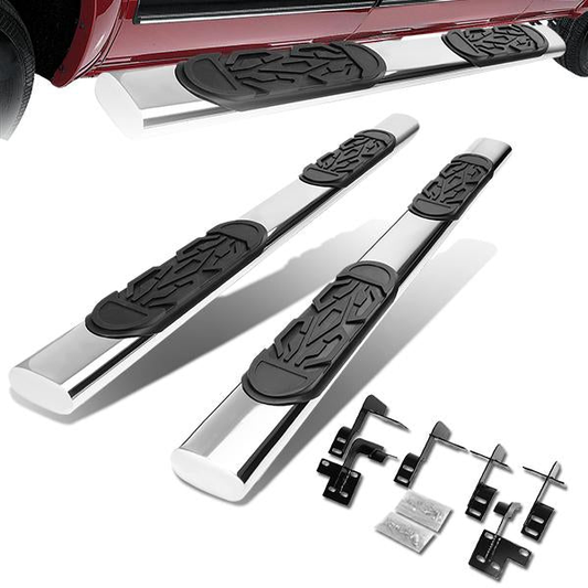 ESTRIBOS 6" - OVAL - STRAIGHT - 2019 DODGE RAM 1500 - EXTENDED CAB - SILVER