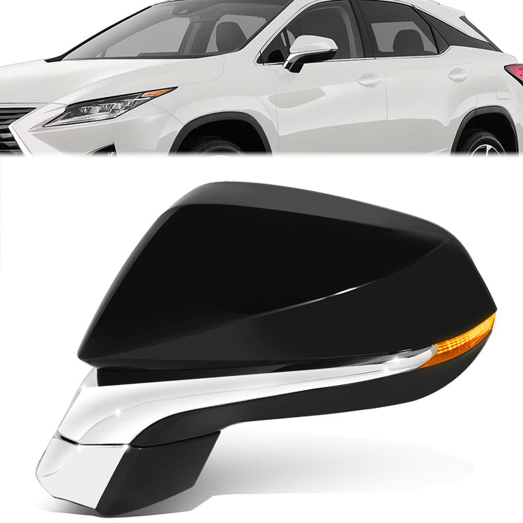 RETROVISOR MIRROR - OE STYLE - LEXUS RX350 16-19 - LEXUS RX350L 16-19 - LEXUS RX450H 18-19 - LEXUS RX450HL 18-19 - WITH POWER WITH HEATED WITH SIGNAL WITH MEMORY - CANADA BULIT - DRIVER SIDE - PAINT TO MATCH - BLACK
