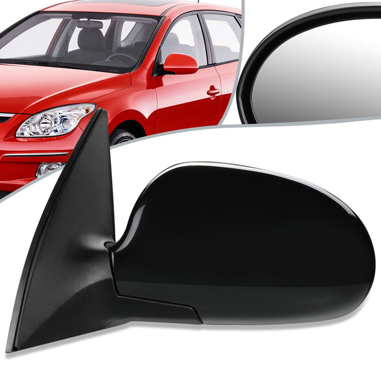 RETROVISOR MIRROR - OEM - 07-10 HYUNDAI ELANTRA - POWERED - HEATED - FOLDING - BLACK MATERIAL - LEFT