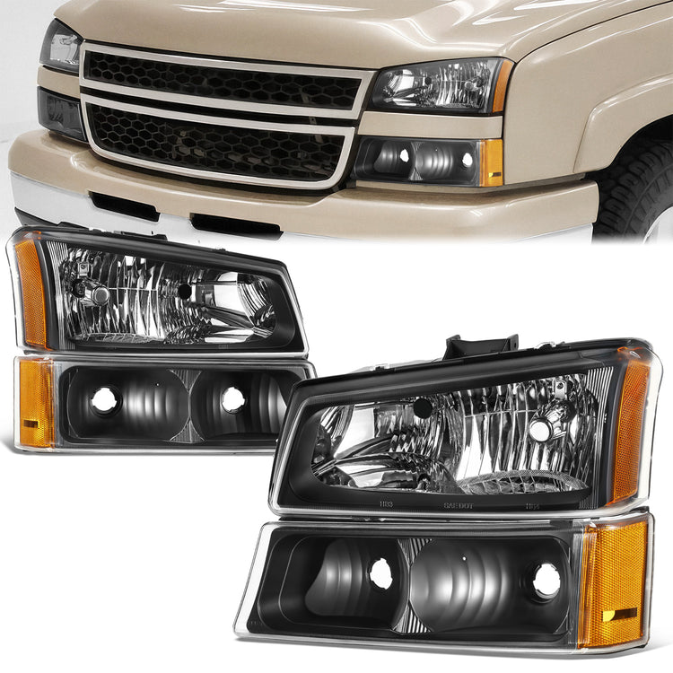 FAROS 03-2006 CHEVY SILVERADO/AVALANCHE//WHITE COVER, YELLOW REVERSE, BLACK TRIM FRAME, 4P LIGHT WITH BLUE LIGHT BULB