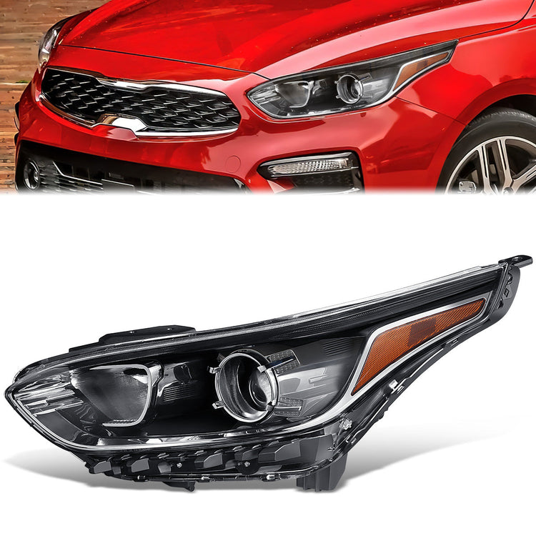 FAROS OE STYLE - 19-21 KIA FORTE - USES H7 HIGH / 9005 LOW BEAM BULBS / 7507 TURN SIGNAL - FITS S, SR PREMIUM, SV MODELS ONLY FITS W/ FACTORY LED HEADLIGHTS ASLO FITS SEDAN MODELS W/ HALOGEN HEADLIGHTS W/O LED DRL - LEFT - OE STYLE - BLACK