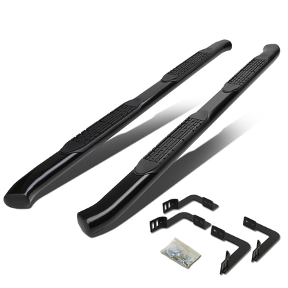 ESTRIBOS 4" - OVAL - 45 DEG - 05-16 NISSAN FRONTIER / 09-12 SUZUKI EQUATOR - CREW CAB - BLACK