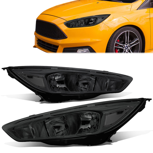 FAROS 15-17 FORD FOCUS 4-DOOR - FITS HALOGEN AND NON-ELECTRIC MODELS ONLY - H11 LOW BEAM / H1 HIGH BEAM - SMOKE HOUSING / CLEAR CORNER