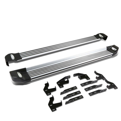 ESTRIBOS ALUMINUM - 5.25" - 09-15 HONDA PILOT - W/ LIGHTS - METALLIC / BLACK
