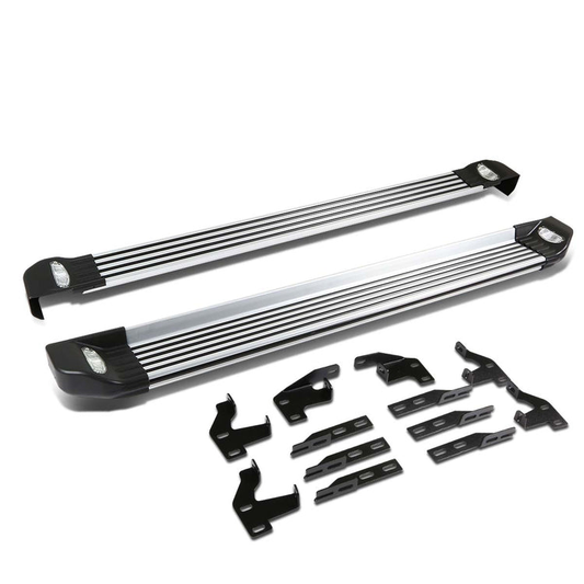ESTRIBOS ALUMINUM - 5.25" - 09-15 HONDA PILOT - W/ LIGHTS - METALLIC / BLACK
