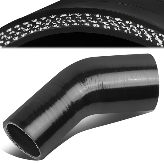 COPLE DE SILICON 3-PLY - 2.50" TO 3.00" REDUCER W/ 45 DEGREE - BLACK - RM7-3