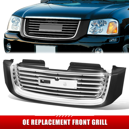 PARRILLA GRILLE - GM ENVOY '02-'09/ GRILLE ASS'Y 06-09/ CHROME SILVER/BLACK/ (W/O H/L WASH TYPE) (SLT)/ (SAME S15 JIMMY)//PARTS.NO,GM1200604//OEM NO,19121042