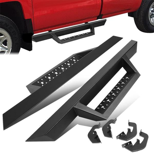 ESTRIBOS DROP DOWN - 07-18 CHEVY SILVERADO 1500, GMC SIERRA 1500 / 07-19 CHEVY SILVERADO 2500HD, 3500HD, GMC SIERRA 2500HD, 3500HD - REGULAR CAB - BLACK