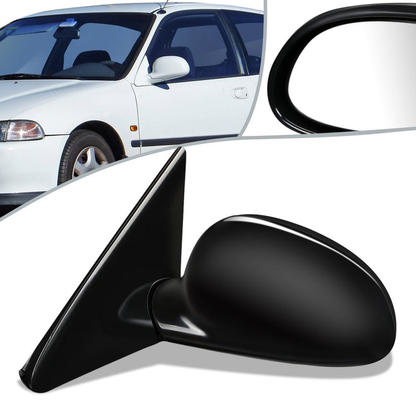 RETROVISOR MIRROR - OEM - 92-95 HONDA CIVIC - MANUAL - W/ LEVER - FOLDING - BLACK MATERIAL - LEFT