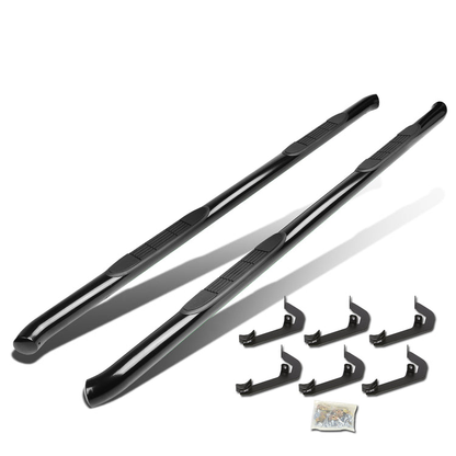 ESTRIBOS 3" - ROUND - 45 DEG - 07-16 CHEVY SILVERADO / GMC SIERRA HD - CREW CAB - BLACK