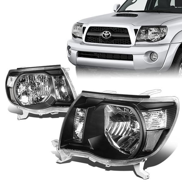 FAROS 05-11 TOYOTA TACOMA - OE STYLE - H4 HIGH / LOW BEAM / 4157NA TURN SIGNAL - BLACK HOUSING / CLEAR CORNER