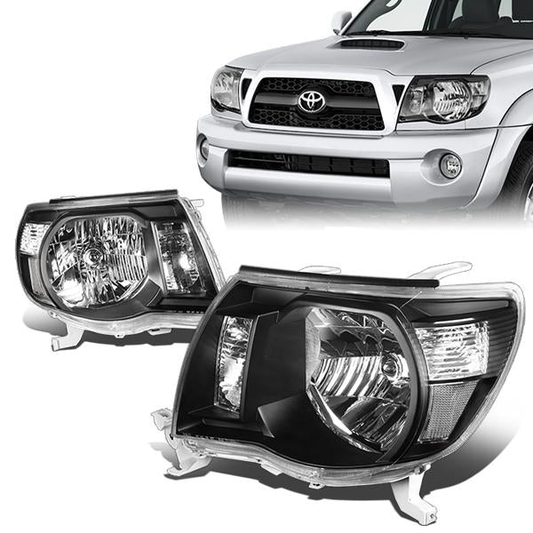 FAROS 05-11 TOYOTA TACOMA - OE STYLE - H4 HIGH / LOW BEAM / 4157NA TURN SIGNAL - BLACK HOUSING / CLEAR CORNER