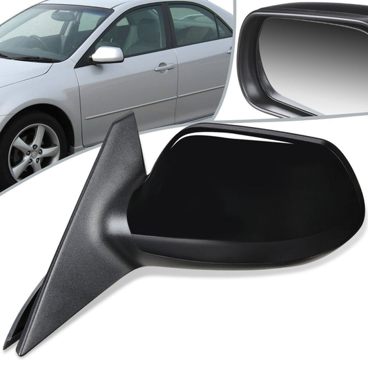 RETROVISOR MIRROR - OEM - 03-08 MAZDA 6 NON TURBO - POWERED - HEATED - PAINTABLE - BLACK - LEFT