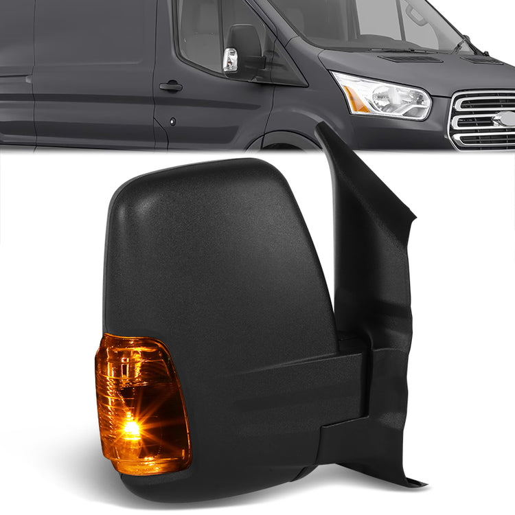 RETROVISOR MIRROR - OE STYLE - FORD TRANSIT 150 18-19 - FORD TRANSIT 250 18-19 - FORD TRANSIT 350 18-19 - SHORT ARM WITH POWER WITH HEATED WITH SIGNAL DUAL MIRROR HIGH ROOF - PASSENGER SIDE - PAINT TO MATCH - BLACK