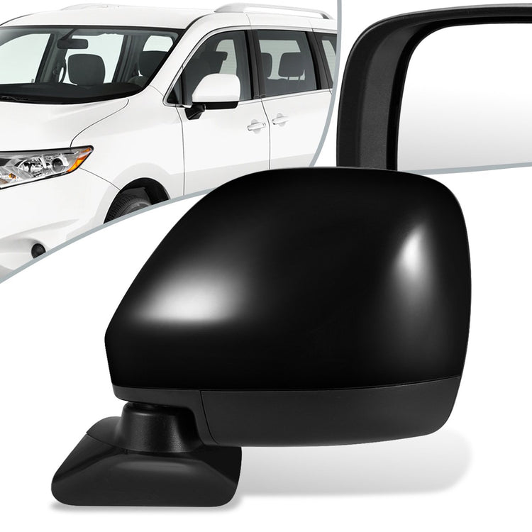 RETROVISOR MIRROR - OEM - 11-17 NISSAN QUEST - POWERED - HEATED - FOLDING - BLACK MATERIAL - LEFT