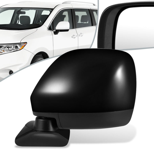 RETROVISOR MIRROR - OEM - 11-17 NISSAN QUEST - POWERED - HEATED - FOLDING - BLACK MATERIAL - LEFT