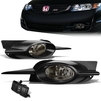 FAROS DE NIEBLA 09-11 HONDA CIVIC 2-DOOR - W/ SWITCH - H11 BULB - SMOKE