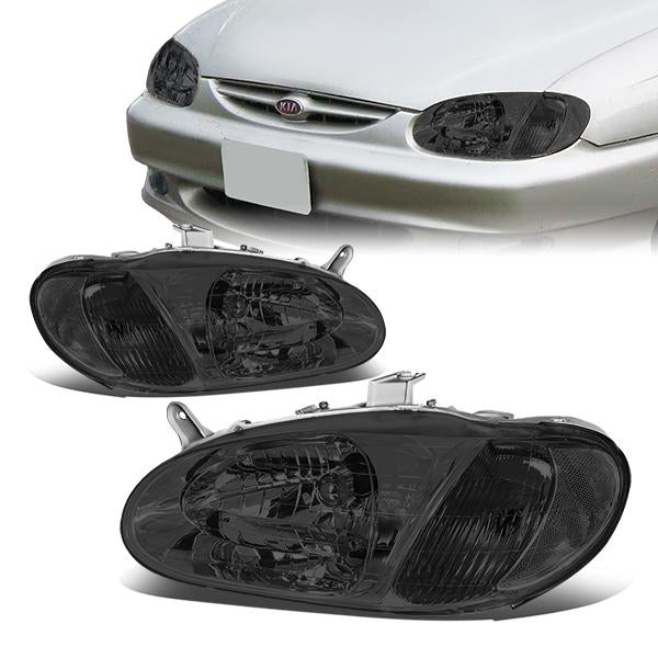 FAROS 98-01 KIA SEPHIA - SMOKE HOUSING / CLEAR CORNER - 9003 H4 LOW BEAM / HIGH BEAM