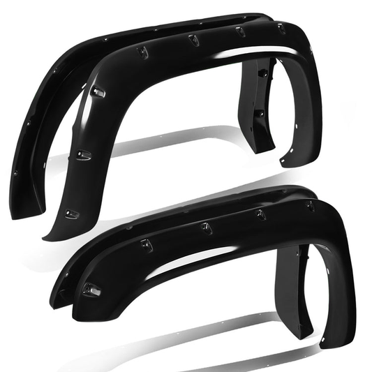 CANTONERAS 94-01 DODGE RAM 1500 / 94-02 DODGE RAM 2500, 3500 - POCKET-RIVETED STYLE - GLOSSY - BLACK