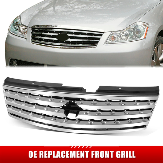 PARRILLA GRILLE - IN M35/M45 '06-'10/ GRILLE ASS'Y 06-07/ CHROME/PRIMED BLACK//PARTS.NO,IN1200112//OEM NO,62310EH200