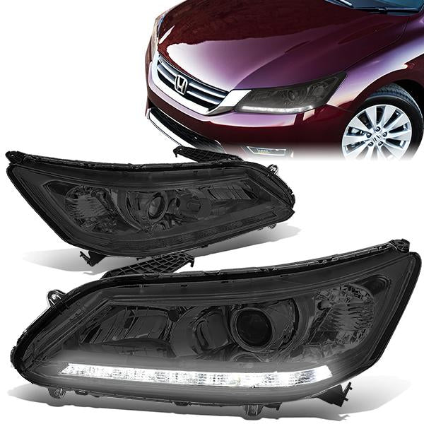 FAROS 13-15 HONDA ACCORD 4-DOOR - LED DRL - PROJECTOR - SMOKE HOUSING / CLEAR CORNER - H11 LOW BEAM / 9005 HIGH BEAM