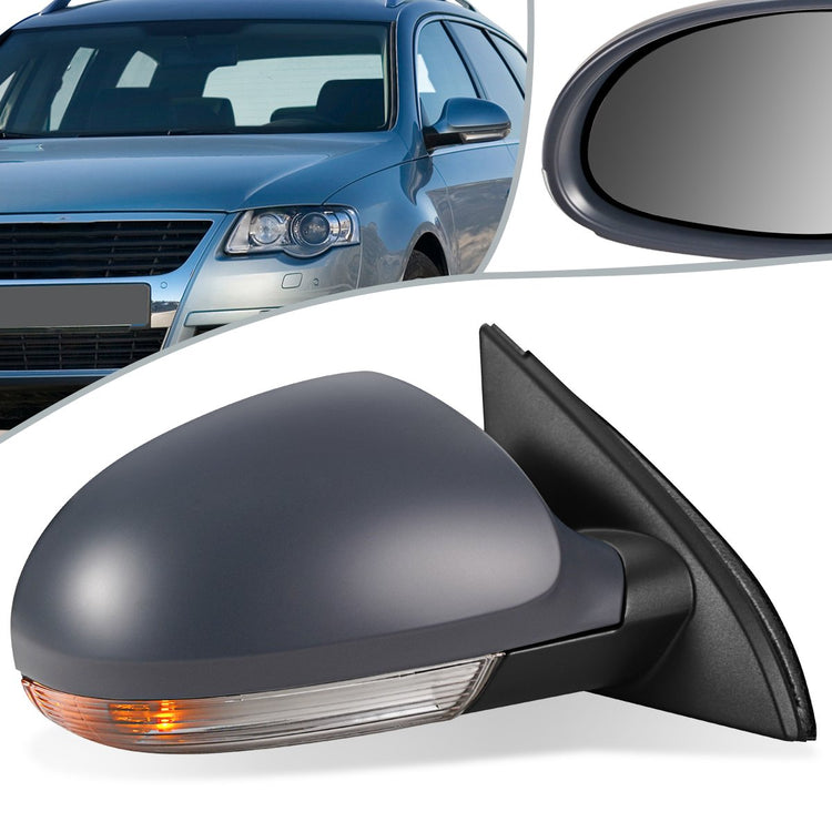 RETROVISOR MIRROR - OEM - 05-10 VOLKSWAGEN PASSAT - POWERED - HEATED - W/ SIGNAL LIGHT - W/ MEMORY - W/ PUDDLE LIGHT - FOLDING - RIGHT - GRAY
