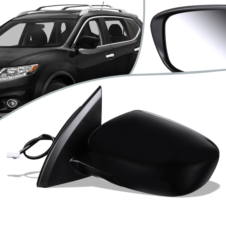 RETROVISOR MIRROR - OEM - 17-19 NISSAN ROGUE SPORT - FOLDING - BLACK MATERIAL - LEFT