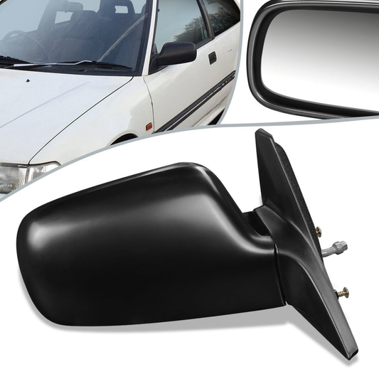 RETROVISOR MIRROR - OEM - 88-91 HONDA CIVIC 2-DR - MANUAL - W/ LEVER - FLEXIBLE - BLACK MATERIAL - RIGHT