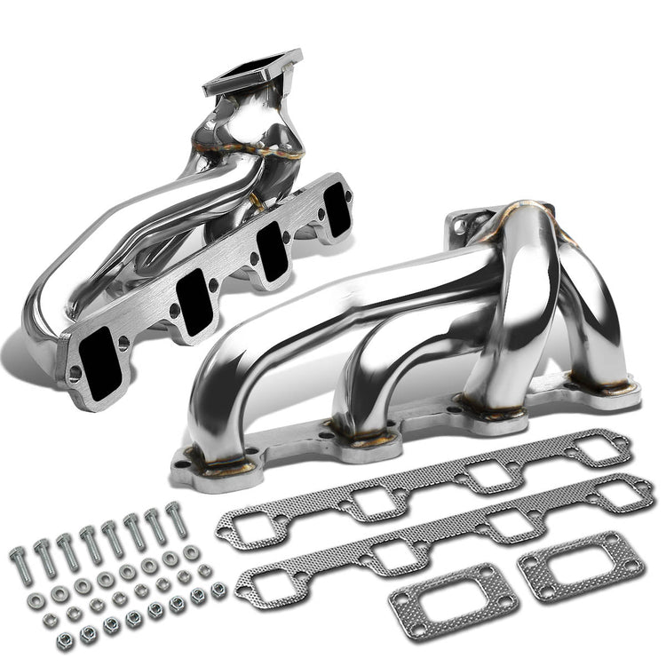 TURBO MANIFOLD TURBO MANIFOLD - SS - 87-94 FORD MUSTANG 5.0L OHV - TOP MOUNT - TWIN TURBO - T3 FLANGE - I8-5