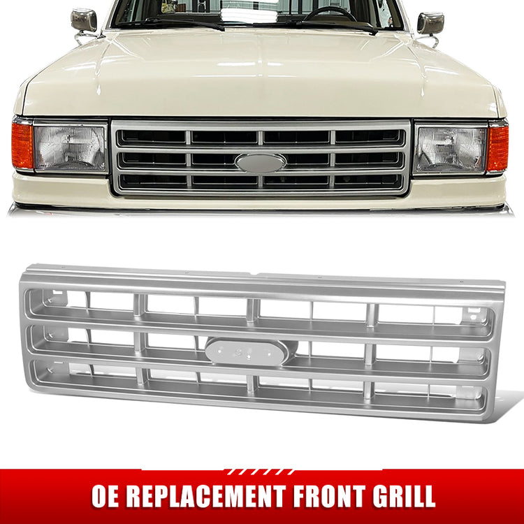 PARRILLA GRILLE - FD F150 P/U '87-'91/ GRILLE ASS'Y 89-91/ SILVER/GREY//PARTS.NO,FO1200142//OEM NO,E9TZ8200C