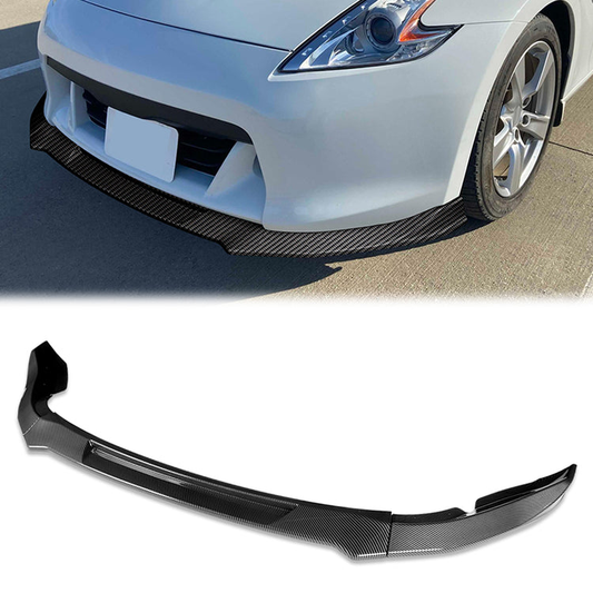 LIP FRONTAL 09-12 NISSAN 370Z - REQUIRES DRILLING BUMPER FOR INSTALLATION - 3PC - CARBON FIBER LOOK