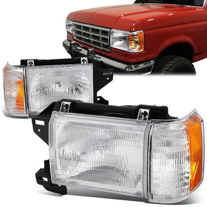 FAROS 87-91 FORD BRONCO, F-150, F-250, F-350 - 9004 HIGH / LOW BEAM / 1157A TURN SIGNAL - CHROME HOUSING