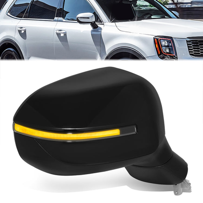 RETROVISOR MIRROR - OE STYLE - KIA TELLURIDE 2020-2024 - WITH POWER WITH HEATED GLASS WITH BLIND SPOT - PASSENGER RIGHT SIDE - BLACK