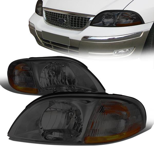 FAROS 99-03 FORD WINDSTAR - SMOKE HOUSING / AMBER CORNER - 9007 LOW BEAM / HIGH BEAM