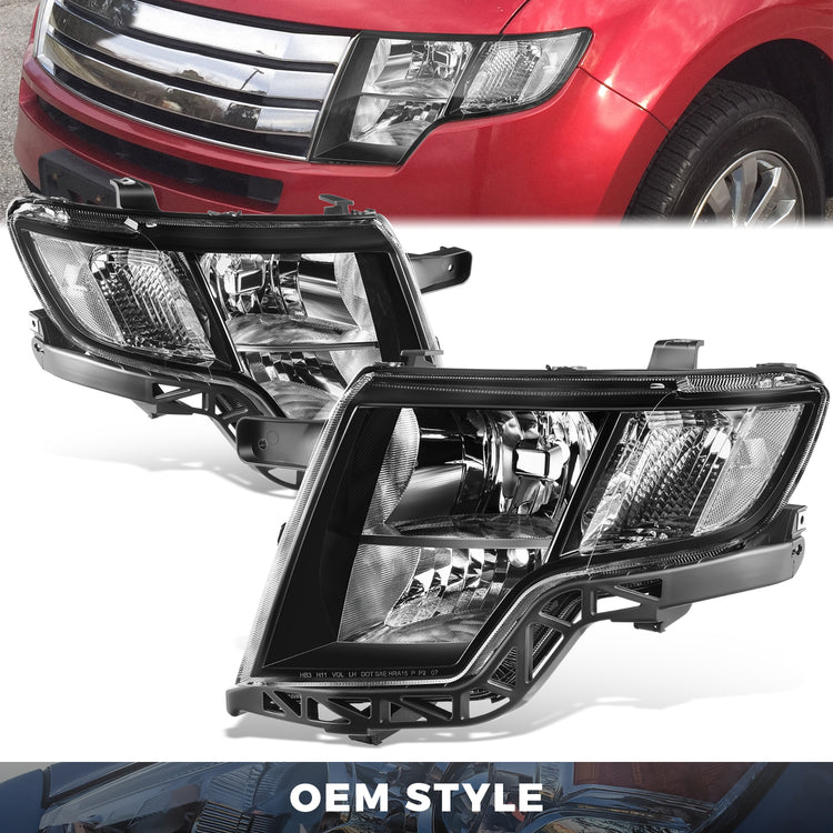 FAROS OE STYLE - 07-10 FORD EDGE - BLACK HOUSING - CLEAR REFLECTOR