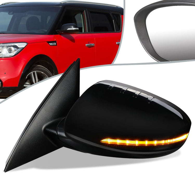 RETROVISOR MIRROR - OEM - 11-13 KIA OPTIMA - POWERED - TEXTURED - BLACK - LEFT