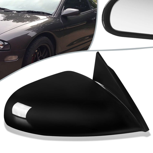 RETROVISOR MIRROR - OEM - 95-98 EAGLE TALON / 95-99 MITSUBISHI ECLIPSE - POWERED - HEATED - GLOSSY - BLACK - RIGHT
