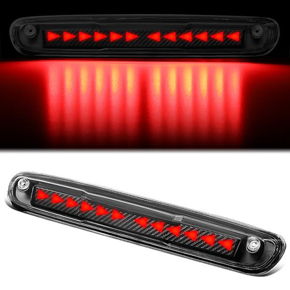 LUZ DE FRENO 07-13 CHEVY SILVERADO 1500, 1500HD, GMC SIERRA 1500, 1500HD / 07-14 SILVERADO 2500, 3500, HD MODELS, GMC SIERRA 2500, 3500, HD MODELS / 09-10 HUMMER H3T - 3D - LED - SEQUENTIAL TRIANGLE LED - BLACK