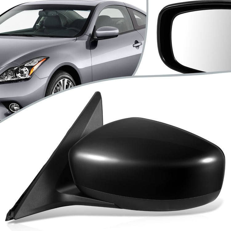 RETROVISOR MIRROR - OEM - 09-13 INFINITI G37 2/4-DR - POWERED - HEATED - W/ MEMORY - POWER FOLDING - BLACK MATERIAL - LEFT