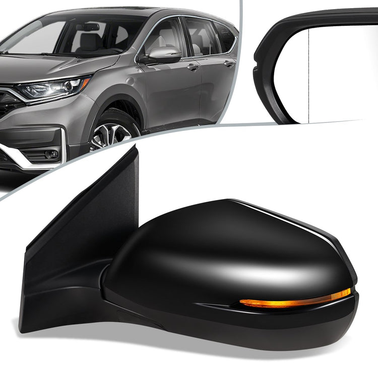 RETROVISOR MIRROR - OEM - 12-14 HONDA CR-V - POWERED - HEATED - W/ SIGNAL LIGHT - FOLDING - W/ ASPHERICAL GLASS - BLACK MATERIAL - LEFT